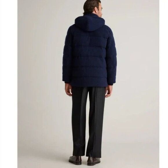 NWT Quince Mongolian Cashmere Puffer Jacket Men’s Medium True Navy $499 - Picture 4 of 13